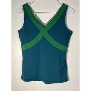 Lululemon Tank Top Womens Blue Green Wet Dry Warm Workout Sleeveless Sz 8